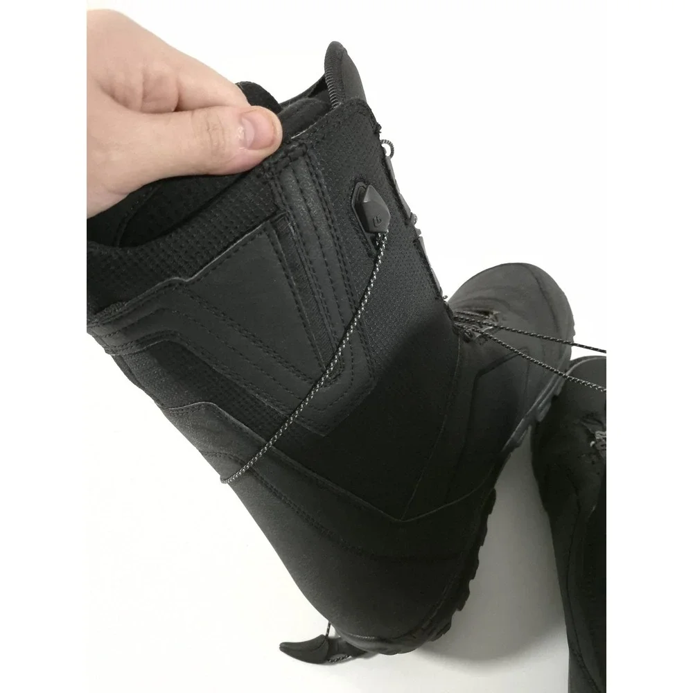 Burton Moto Snowboard Boots Mens 12 Black Speed Zone Lacing Soft Flex All Mtn